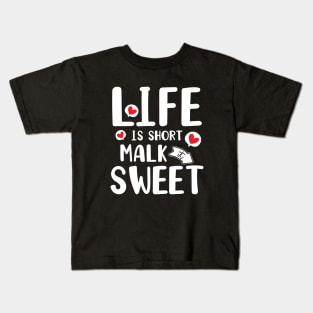 Life is short make it sweet white text design Kids T-Shirt